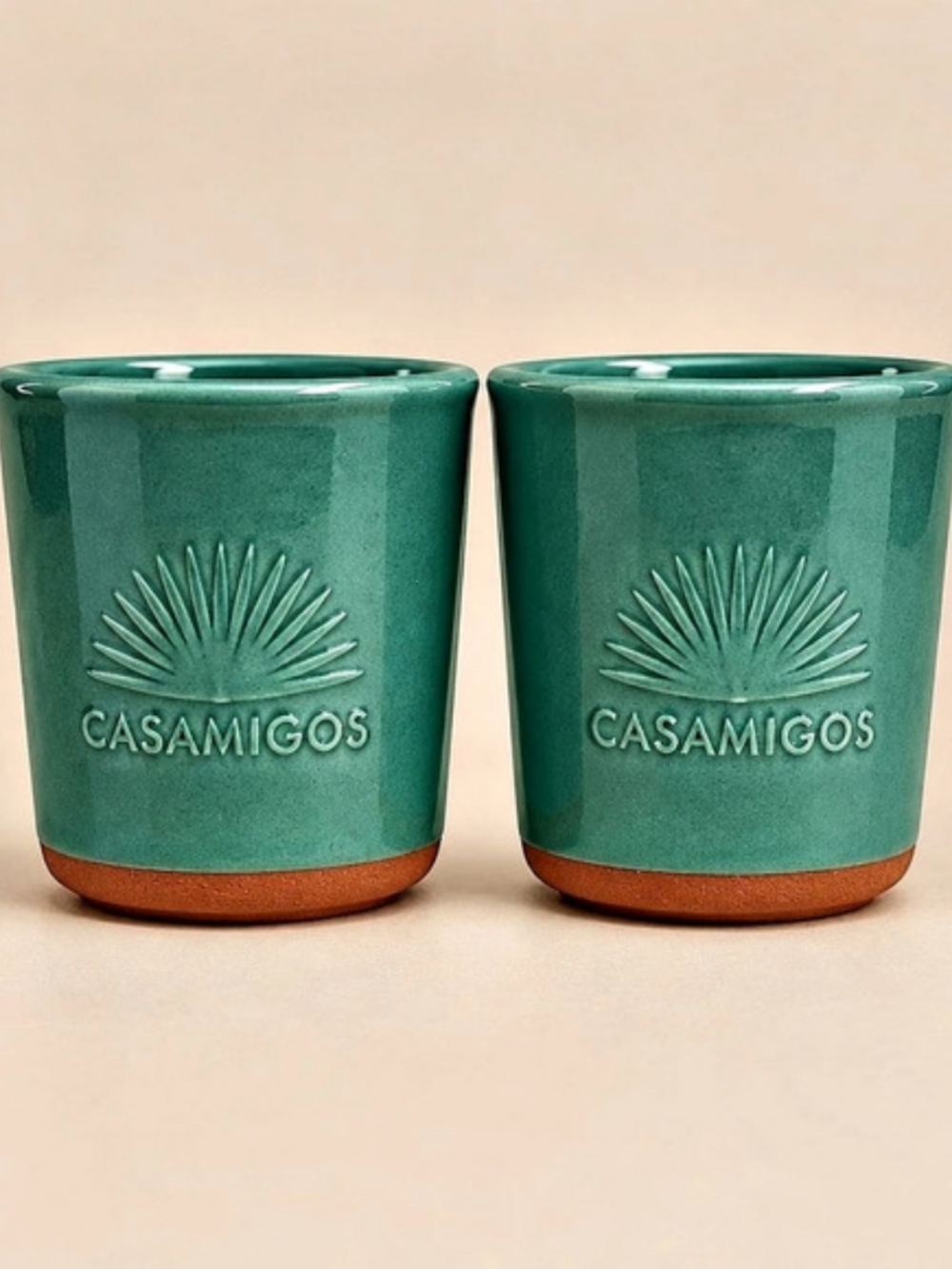 Casamigos Tequila Turquoise Ceramic Cups Set of 2 Ceramic Glasses